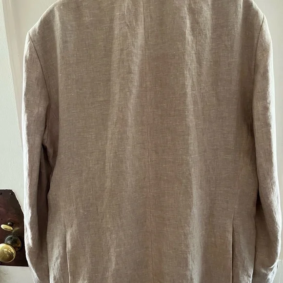 Tommy Hilfiger Tan Flax Linen Sport Coat with Notch Lapel - Picture 3 of 4